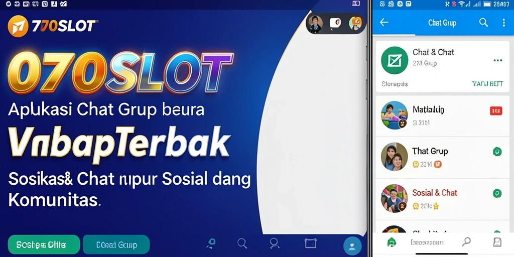 Tampilan antarmuka aplikasi 070SLOT dengan fitur Chat Grup yang menarik.