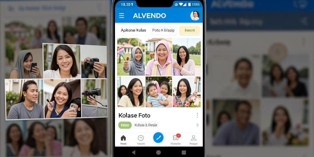 Antarmuka aplikasi Kolase Foto yang menarik dari ALVENDO.