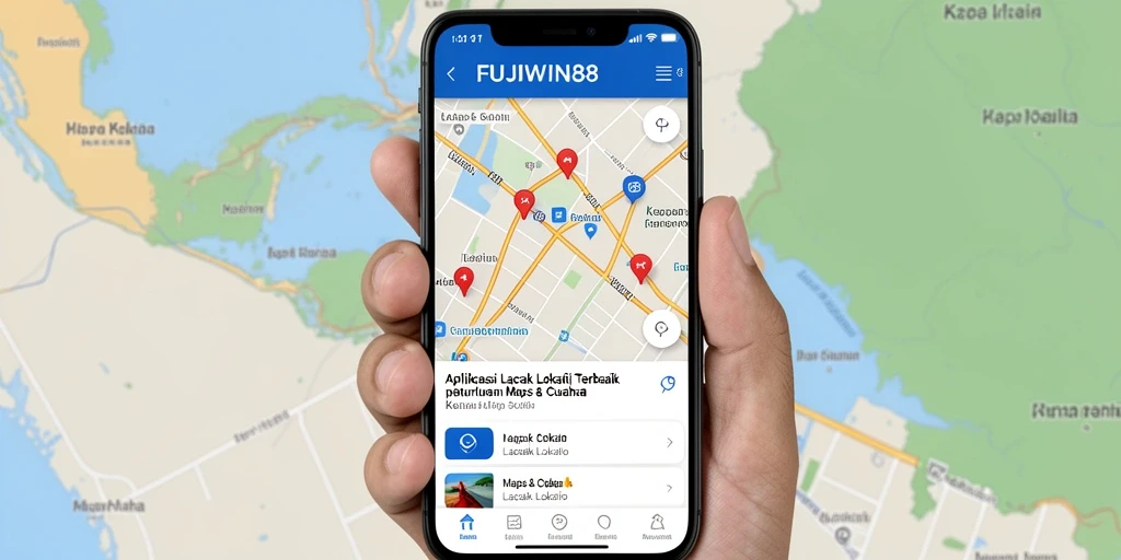 Antarmuka aplikasi FUJIWIN88 menampilkan peta lokasi yang jelas dan informatif.
