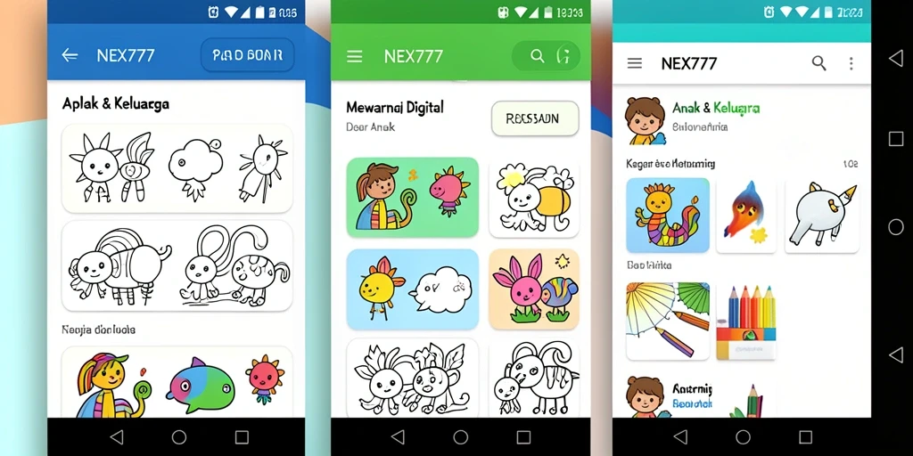 Antarmuka pengguna yang menarik dan intuitif di NEX777 untuk mewarnai.