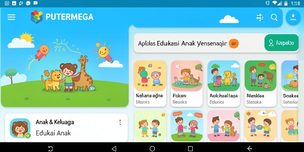 Antarmuka menarik dan interaktif dari aplikasi edukasi anak.