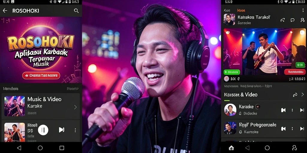 Antarmuka aplikasi Karaoke ROSOHOKI yang menarik dan mudah digunakan.